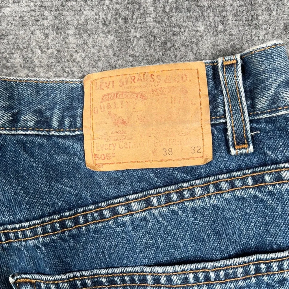 VTG Y2K‎ Levis 505 Mens 38x32 Regular Fit Straight Blue Denim Jeans Made in USA